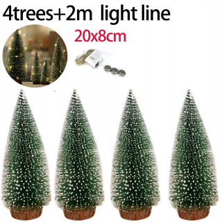 Vinter LED mini zelený vianočný stromček figurín 20 cm 4 ks