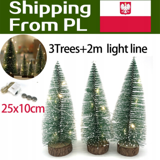 Vinter LED mini zelený vianočný stromček figurín 25 cm 3 ks