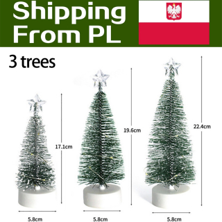 Vinter LED mini zelený vianočný stromček figuríny 3 ks