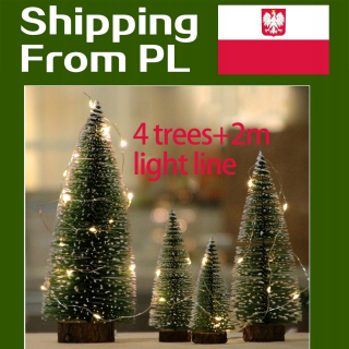 VINTER LED MINI ZELENÝ VIANOČNÝ STROMČEK POSTAVKA 4 ks