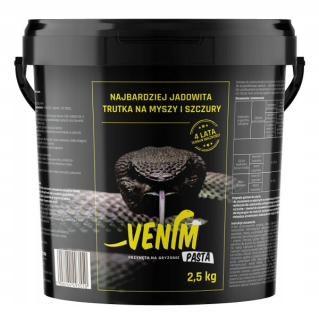 Repelent, plašič  pre zvieratá - Venim 2,5 kg pasta - jedy myši, potkany