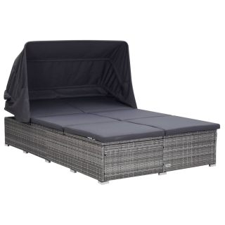 Záhradné lehátko - Vidaxl 2-osobný deckchair s vankúšom, polícia, SZA