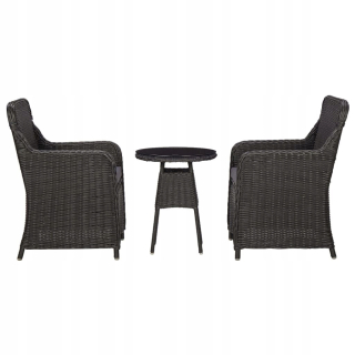 Záhradný stôl, stolík - Vidaxl 3-diel Bistro Furniture Set, vankúše,
