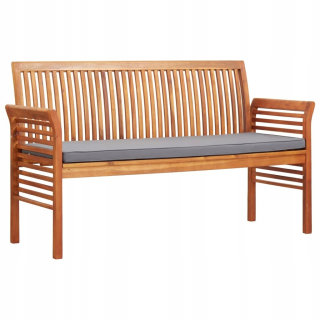 Záhradná lavica, lavička - Vidaxl 3-osobná záhradná lavica s vankúšom, 150 cm