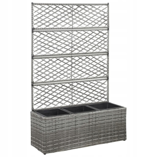 Záhradný box- Vidaxl Pot s mriežkou a 3 vložky, 83x30x130 cm,