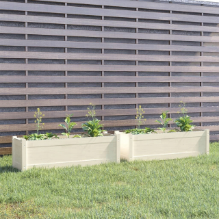 Záhradný box- Vidaxl Garden Pots, 2 ks, biele, 100x31x31 c