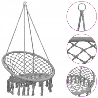Závesné hojdacie kreslo - Vidaxl hojdacie kreslo, 80 cm, šedá