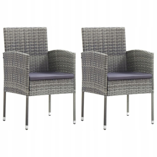 Záhradná stolička - Vidaxl záhradné stoličky, 2 ks, antracit, polícia