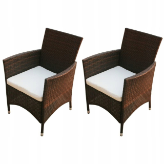 Záhradná stolička - Záhradné stoličky vidaXL 2 ks Poly Rattan Brown