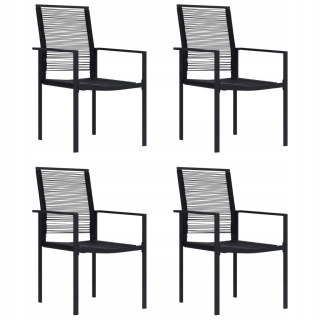 Záhradná stolička - Vidaxl záhradné stoličky, 4 ks, Rattan PVC, čierna