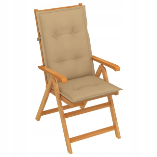 Záhradná stolička - Vonkajšie kreslo vidaXL s béžovými lítiovými vankúšikmi