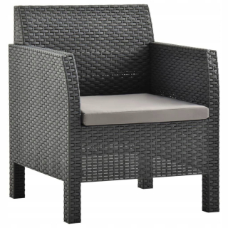 Záhradný stôl, stolík - Vidaxl záhradné kreslo s vankúšom, Rattan PP, Ant