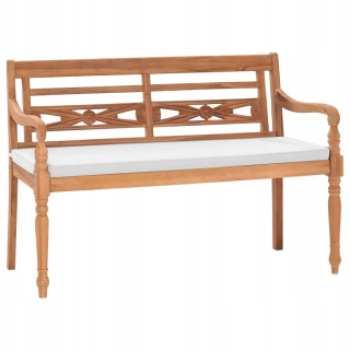 Záhradná lavica, lavička - Vidaxl Batavia Lavica s vankúšmi, 120 cm, drevo