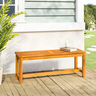 Záhradná lavica, lavička - Vidaxl Garden Bench, 110x35x45 cm, masívne drevo a