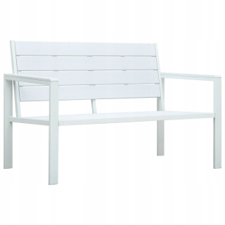 Záhradná lavica, lavička - Vidaxl Garden Bench, 120 cm, biely, vzhľad HDPE