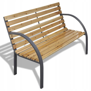 Záhradná lavica, lavička - Vidaxl záhradná lavica, 120 cm, drevo a železo