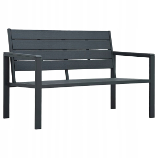 Záhradná lavica, lavička - Vidaxl Garden Bench, 120 cm, šedá, vzhľad HDPE