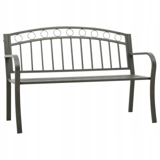 Záhradná lavica, lavička - Vidaxl Garden Bench, 125 cm, oceľ, šedá