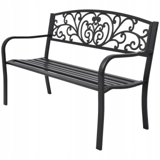Záhradná lavica, lavička - Vidaxl Garden Lavič, 127 cm, liatina, čierna