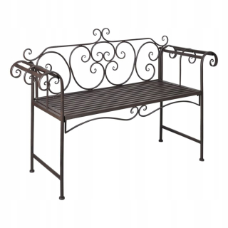 Záhradná lavica, lavička - Vidaxl Garden lavica, 132 cm, oceľ, staroveku hnedá