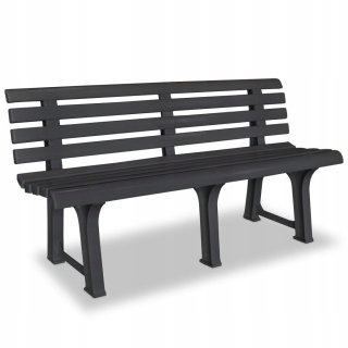 Záhradná lavica, lavička - Vidaxl Garden Bench, 145,5 cm, plast, antracit