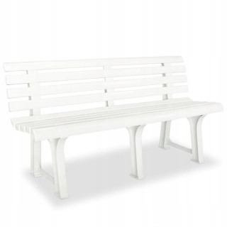 Záhradná lavica, lavička - Vidaxl Garden Bench, 145,5 cm, plast, biela