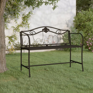Záhradná lavica, lavička - Vidaxl Garden Lavička pre 2 osoby, 104 cm, čierna,