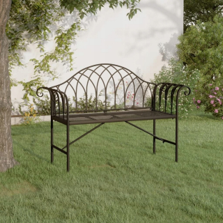 Záhradná lavica, lavička - Vidaxl Garden Lavička pre 2 osoby, 128 cm, čierna,