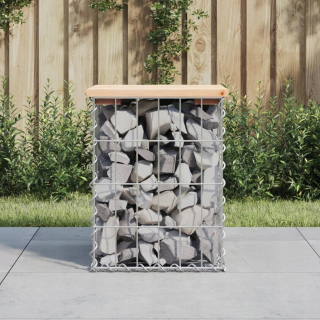 Záhradná lavica - Vidaxl Garden Bench, Gabion, 33x31x42 cm, tuhé borovicové drevo