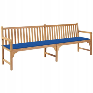 Záhradná lavica, lavička - Vidaxl záhradná lavica s modrým vankúšom, 240 cm,