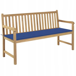 Záhradná lavica, lavička - Vidaxl záhradná lavica s kobaltovým vankúšom, 150 cm