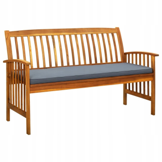 Záhradná lavica, lavička - VidaXL Záhradná lavička s vankúšom 147 cm Solid Dre