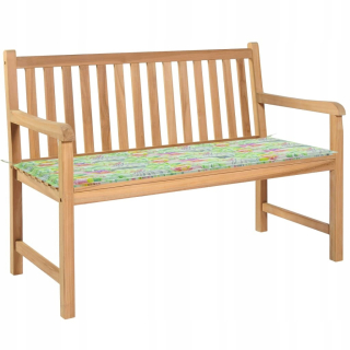 Záhradný stôl, stolík - Vidaxl záhradná lavica s vankúšom v liste, 120 cm,