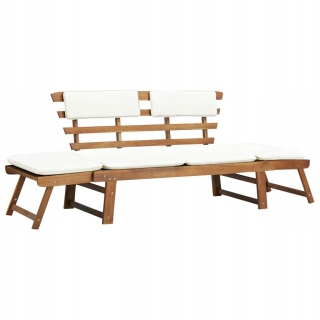 Záhradná lavica, lavička - Vidaxl Garden Lavic s vankúšmi, 2in1, 190 cm, L