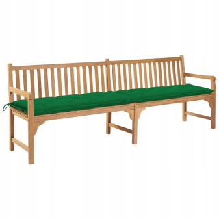 Záhradná lavica, lavička - Vidaxl záhradná lavica so zeleným vankúšom, 240 cm,