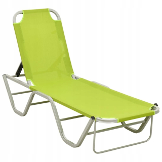Záhradné lehátko - Vidaxl Deckchair, hliník a textilén, zelený