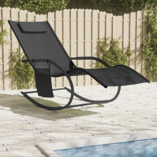 Záhradné lehátko - Vidaxl Deckchair, hojdanie, oceľ a textilén, C