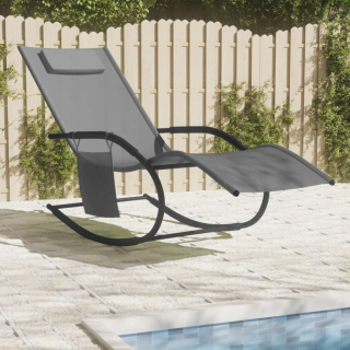 Záhradné lehátko - Vidaxl Deckchair, hojdanie, oceľ a materiál textilén, s