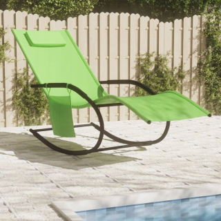 Záhradné lehátko - Vidaxl Deckchair, hojdanie, oceľ a textilén, z