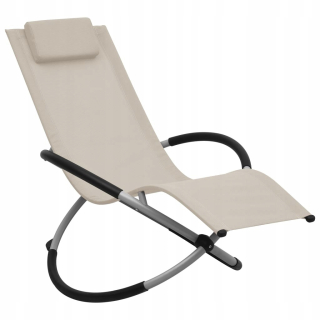 Záhradné lehátko - Vidaxl Deckchair pre deti, oceľ, krém