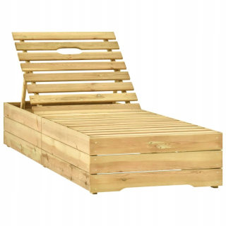 Záhradné lehátko - Vidaxl Deckchair, borovicové drevo impregnované zelenou farbou
