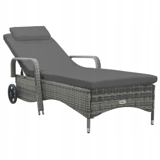 Záhradné lehátko - Vidaxl Deckchair so stolom, tuhé drevo Acacia, b