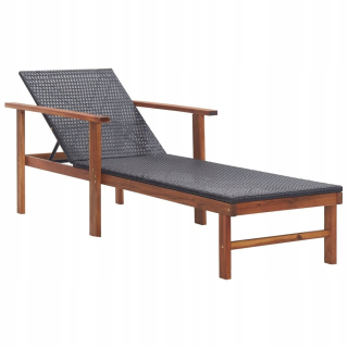 Záhradné lehátko - Vidaxl Deckchair, polícia a solídny akácia drevo, C