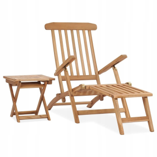 Záhradné lehátko - Vidaxl Terrace Deckchair s opálením a stolom, Li