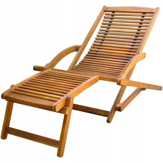 Záhradné lehátko - Vidaxl Terrace Deckchair s opálením na nohách, masívne drevo