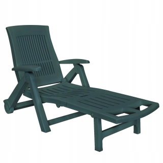 Záhradné lehátko - Vidaxl Deckchair s opálením na nohy, plastová, zelená