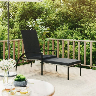 Záhradné lehátko - Vidaxl DeckChair s flashrest, polystan, šedá