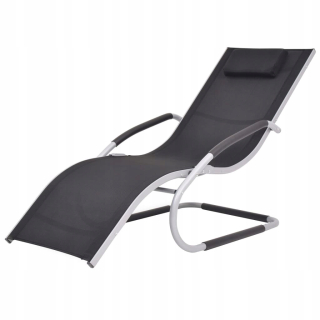 Záhradné lehátko - Vidaxl Deckchair s vankúšom, hliník a textilén, cz