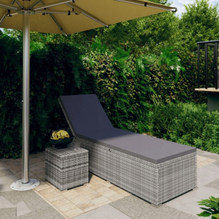 Záhradné lehátko - Vidaxl Deckchair s geometrickým oceľovým rámom, taupe