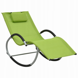 Záhradné lehátko - Vidaxl Deckchair s vankúšom, zelený, textilén